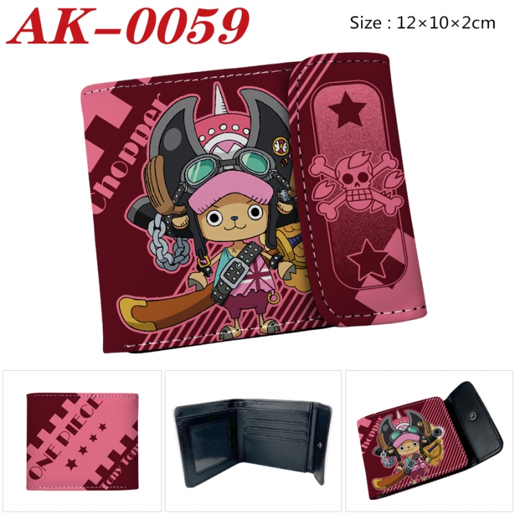 One Piece Anime PU leather full color buckle 20% off wallet 12X10X2CM