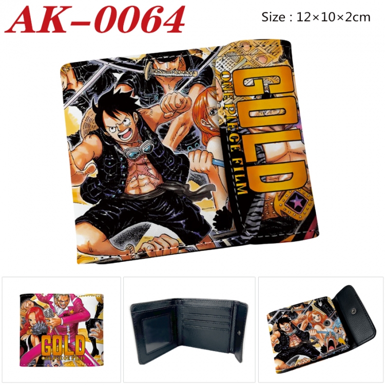 One Piece Anime PU leather full color buckle 20% off wallet 12X10X2CM