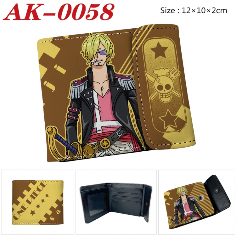 One Piece Anime PU leather full color buckle 20% off wallet 12X10X2CM