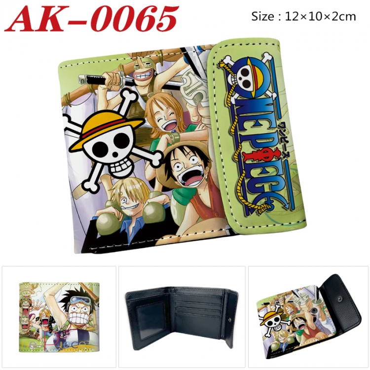 One Piece Anime PU leather full color buckle 20% off wallet 12X10X2CM