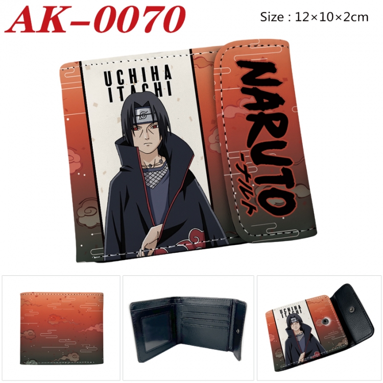 Naruto Anime PU leather full color buckle 20% off wallet 12X10X2CM