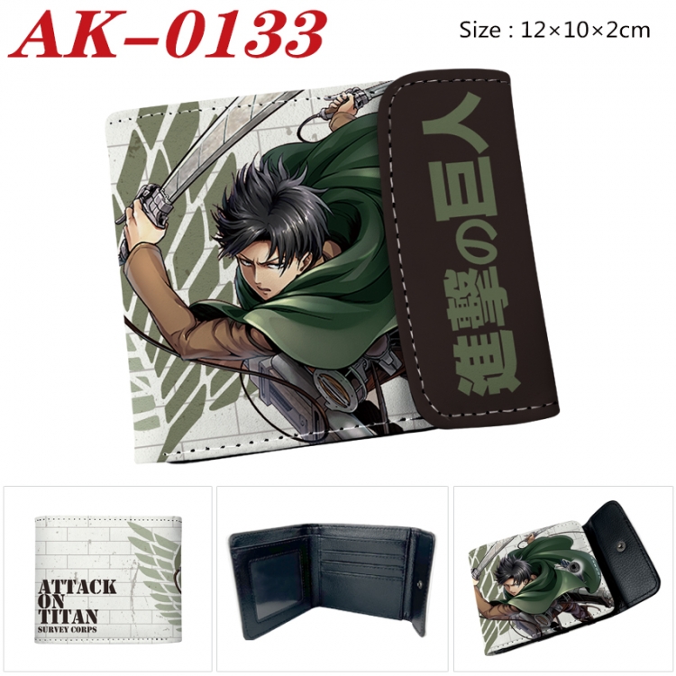 Shingeki no Kyojin Anime PU leather full color buckle 20% off wallet 12X10X2CM
