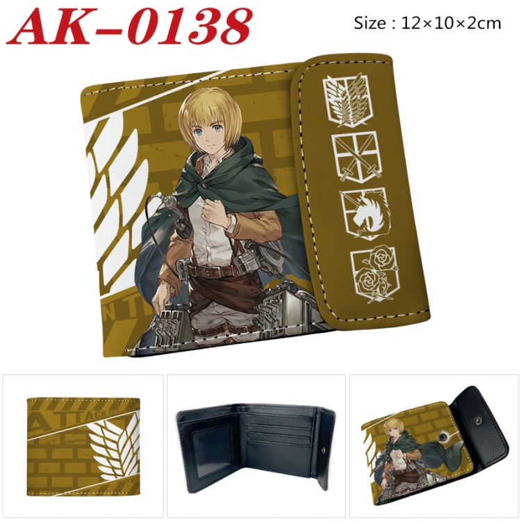 Shingeki no Kyojin Anime PU leather full color buckle 20% off wallet 12X10X2CM