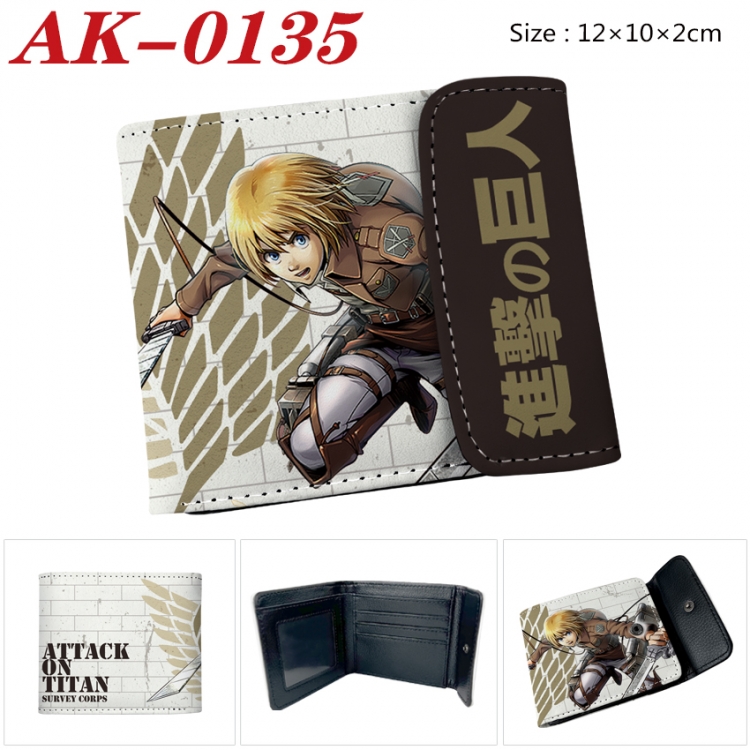 Shingeki no Kyojin Anime PU leather full color buckle 20% off wallet 12X10X2CM