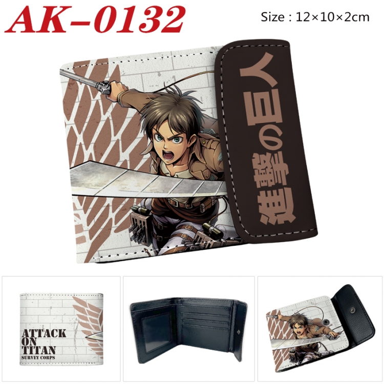 Shingeki no Kyojin Anime PU leather full color buckle 20% off wallet 12X10X2CM