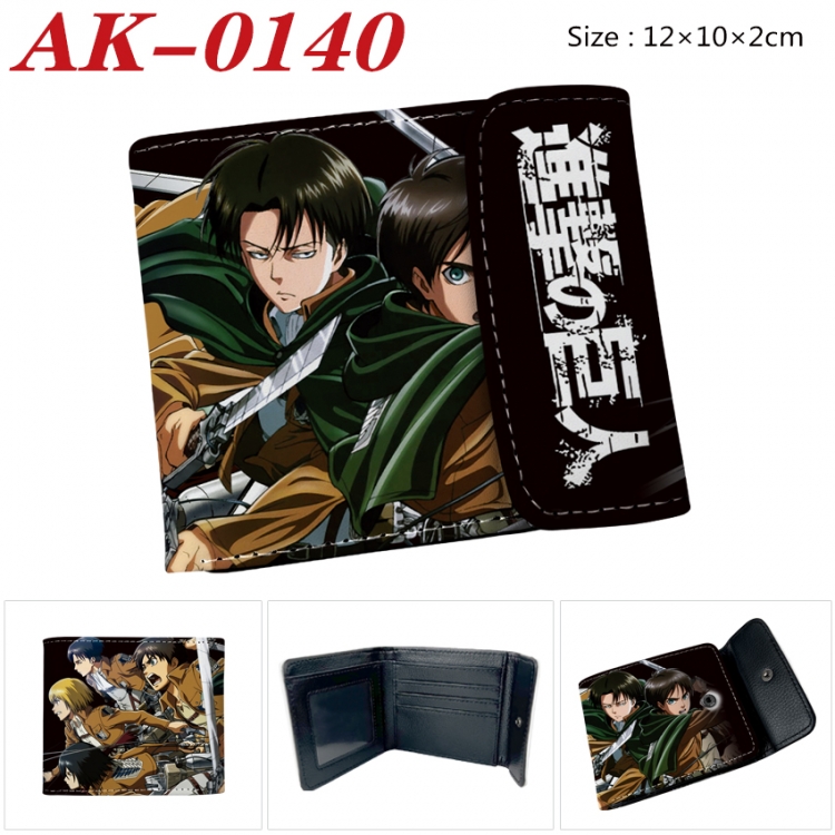 Shingeki no Kyojin Anime PU leather full color buckle 20% off wallet 12X10X2CM