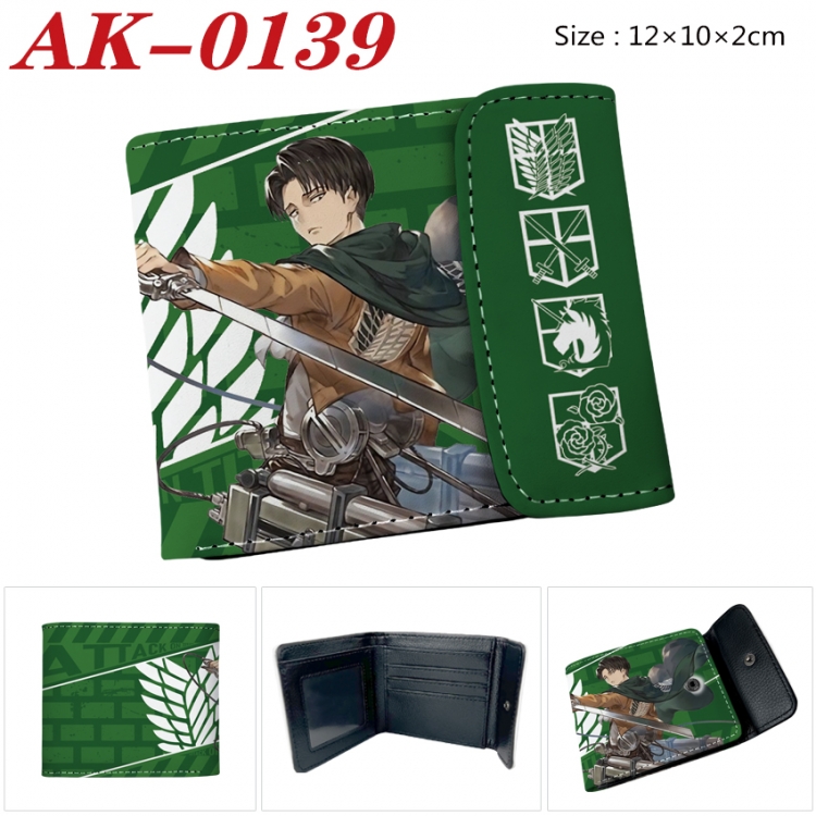 Shingeki no Kyojin Anime PU leather full color buckle 20% off wallet 12X10X2CM