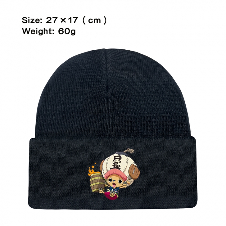 One Piece Anime printed plush knitted hat warm hat 27X17cm 60g