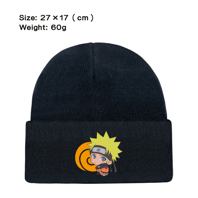 Naruto Anime printed plush knitted hat warm hat 27X17cm 60g
