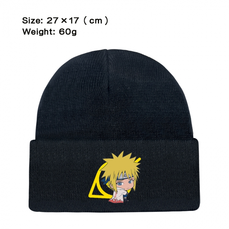 Naruto Anime printed plush knitted hat warm hat 27X17cm 60g