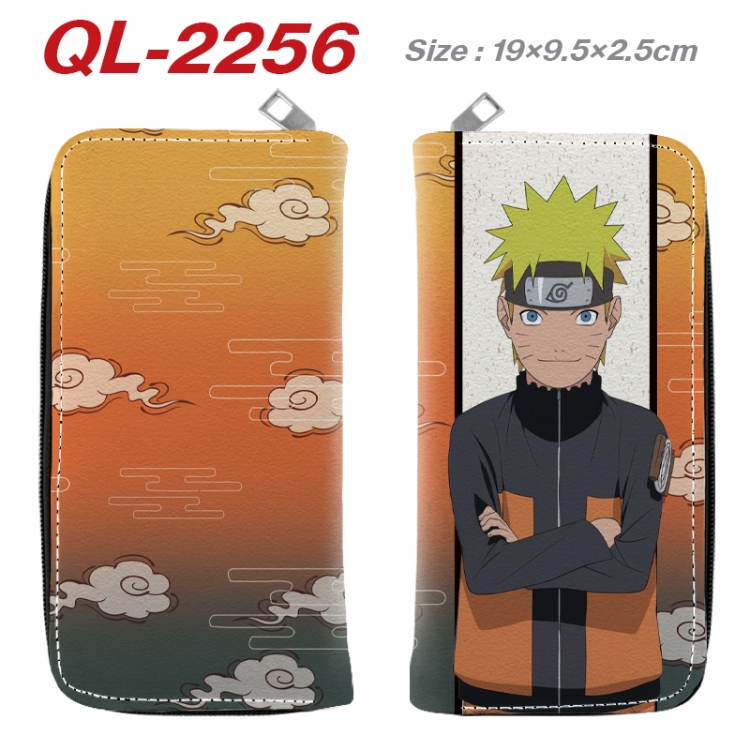 Naruto Anime peripheral PU leather full-color long zippered wallet 19.5x9.5x2.5cm