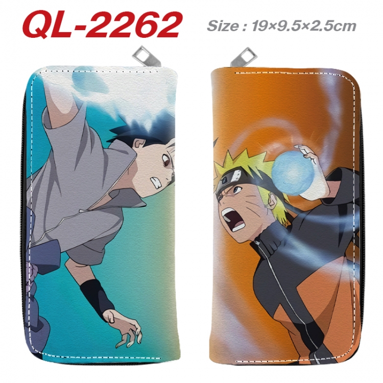 Naruto Anime peripheral PU leather full-color long zippered wallet 19.5x9.5x2.5cm