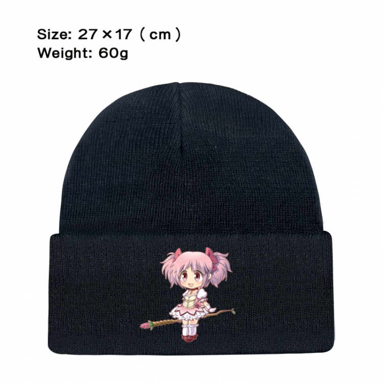 Magical Girl Madoka of the Magus Anime printed plush knitted hat warm hat 27X17cm 60g