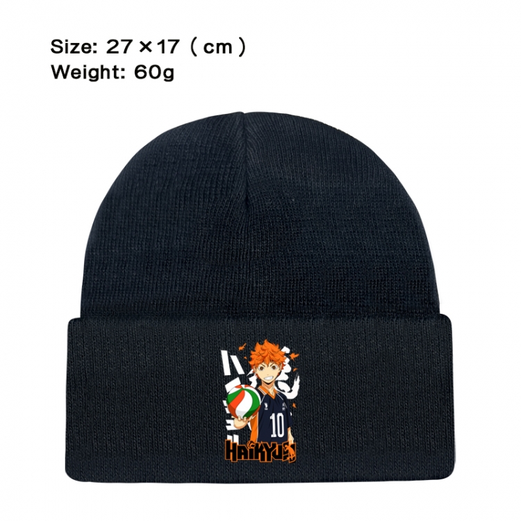 Haikyuu!! Anime printed plush knitted hat warm hat 27X17cm 60g