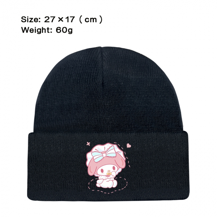 sanrio Anime printed plush knitted hat warm hat 27X17cm 60g