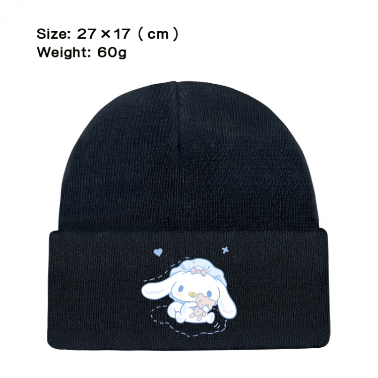 sanrio Anime printed plush knitted hat warm hat 27X17cm 60g