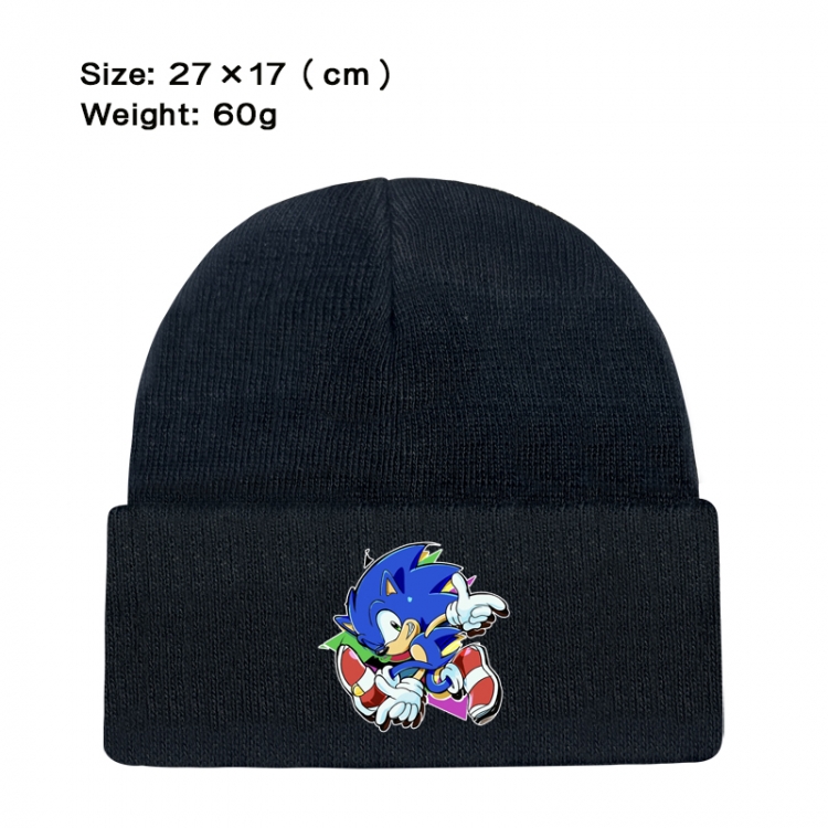 Sonic The Hedgehog Anime printed plush knitted hat warm hat 27X17cm 60g