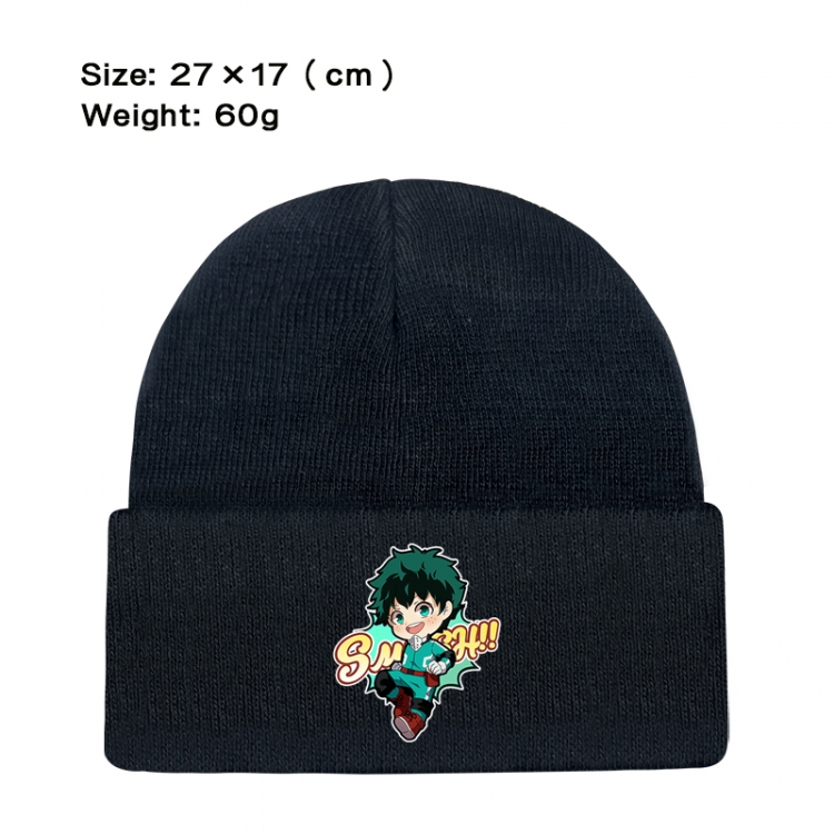 My Hero Academia Anime printed plush knitted hat warm hat 27X17cm 60g