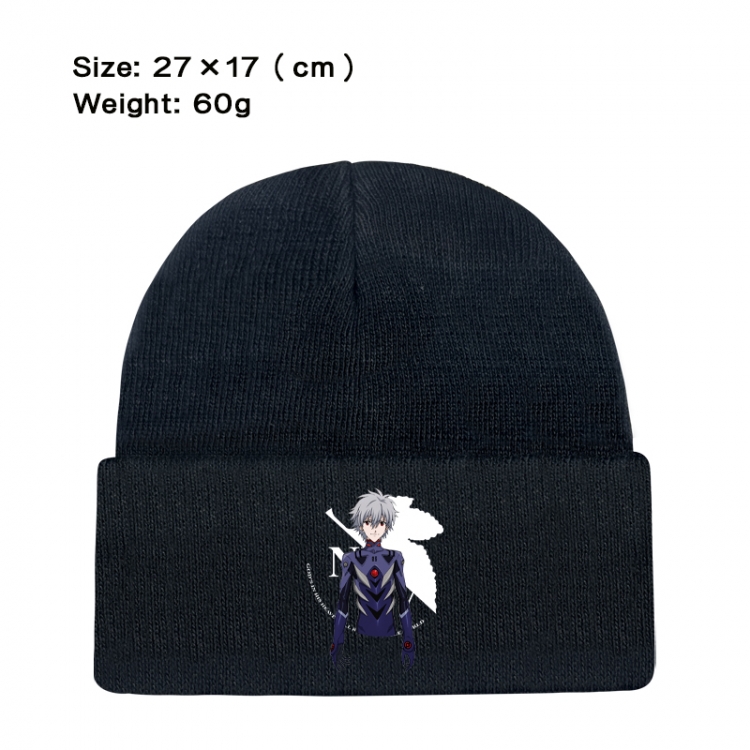EVA Anime printed plush knitted hat warm hat 27X17cm 60g
