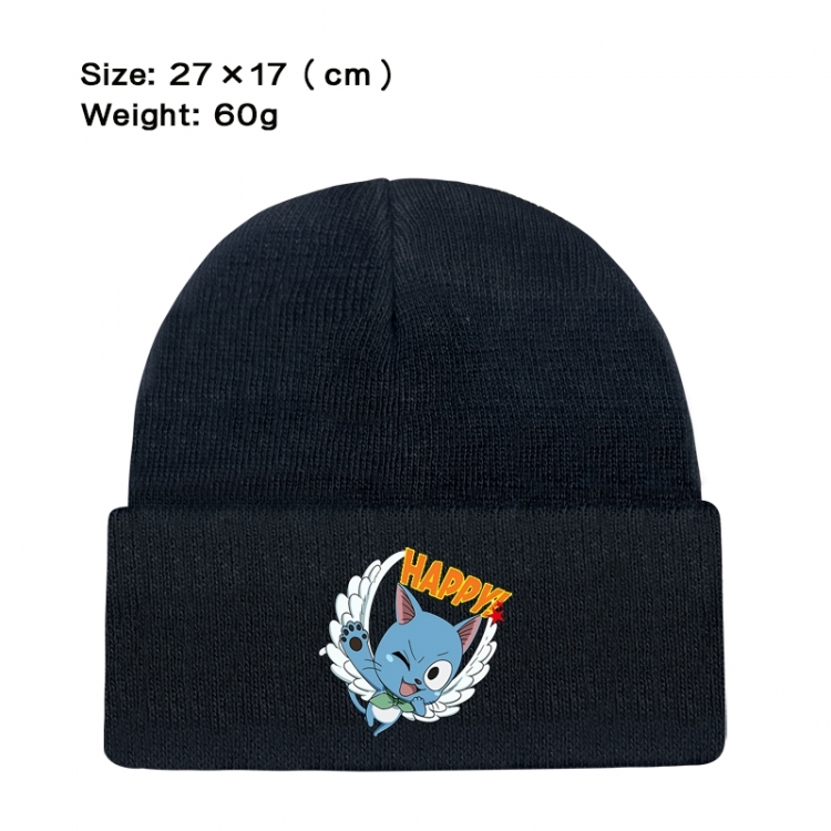 Fairy tail Anime printed plush knitted hat warm hat 27X17cm 60g