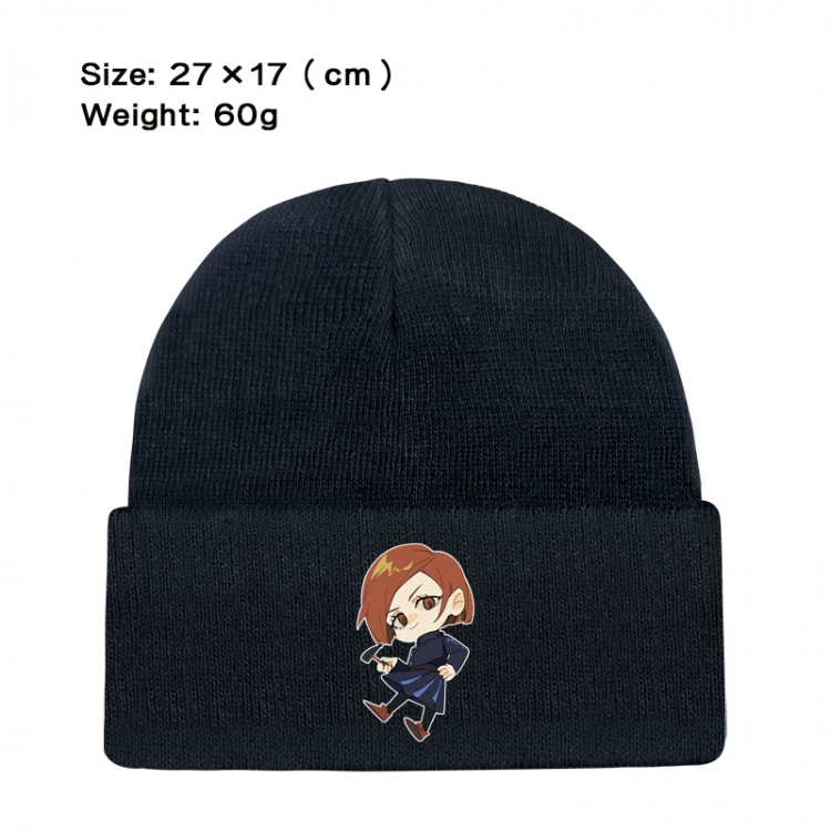 Jujutsu Kaisen Anime printed plush knitted hat warm hat 27X17cm 60g