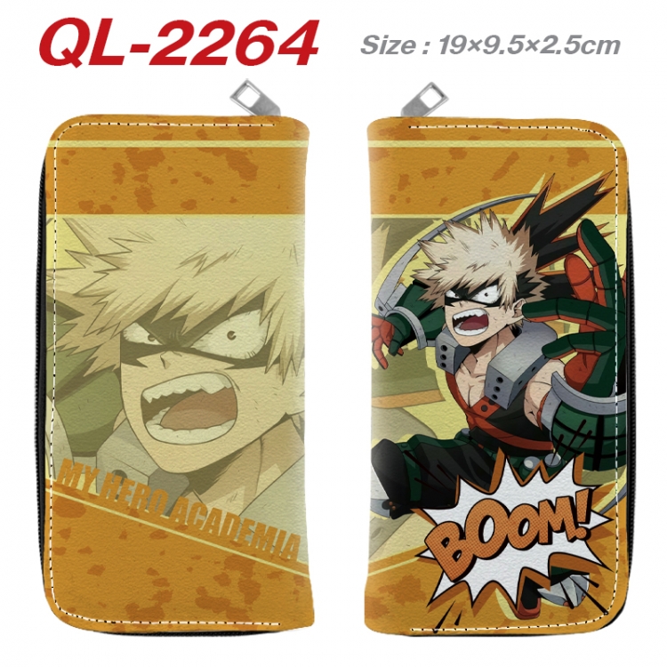 My Hero Academia Anime peripheral PU leather full-color long zippered wallet 19.5x9.5x2.5cm