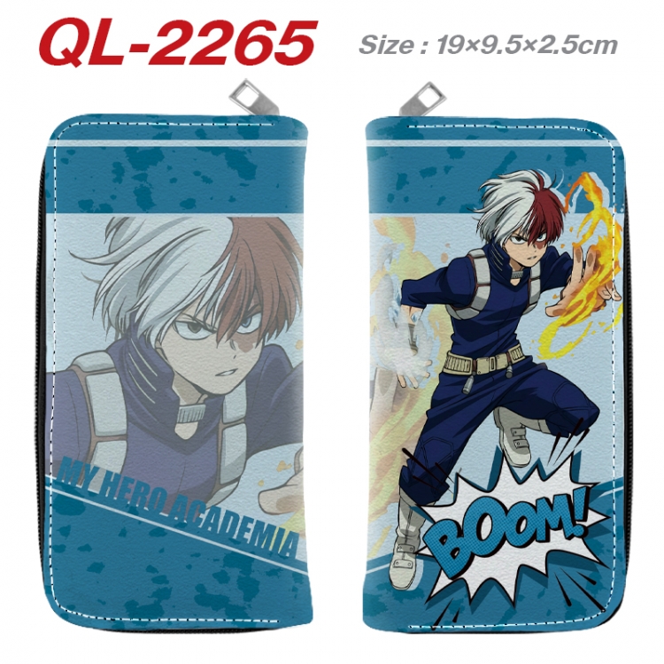 My Hero Academia Anime peripheral PU leather full-color long zippered wallet 19.5x9.5x2.5cm