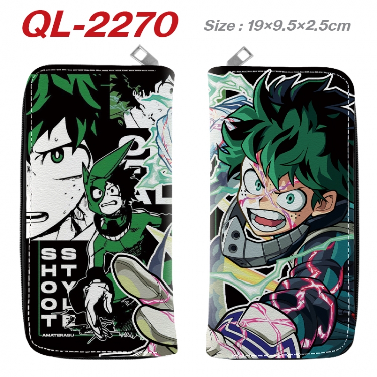 My Hero Academia Anime peripheral PU leather full-color long zippered wallet 19.5x9.5x2.5cm