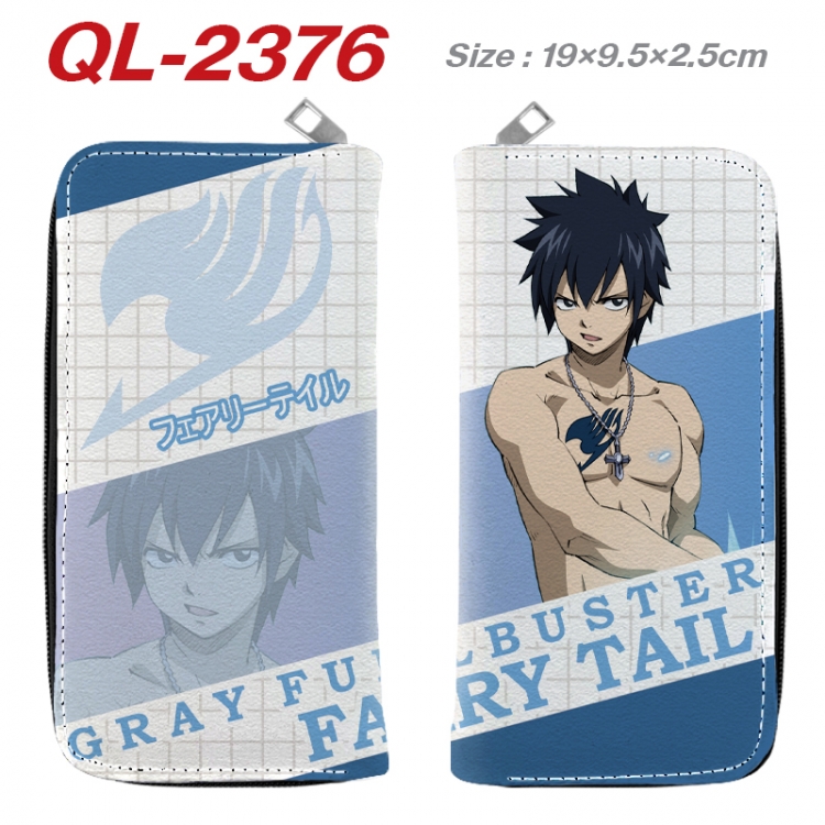 Fairy tail Anime peripheral PU leather full-color long zippered wallet 19.5x9.5x2.5cm