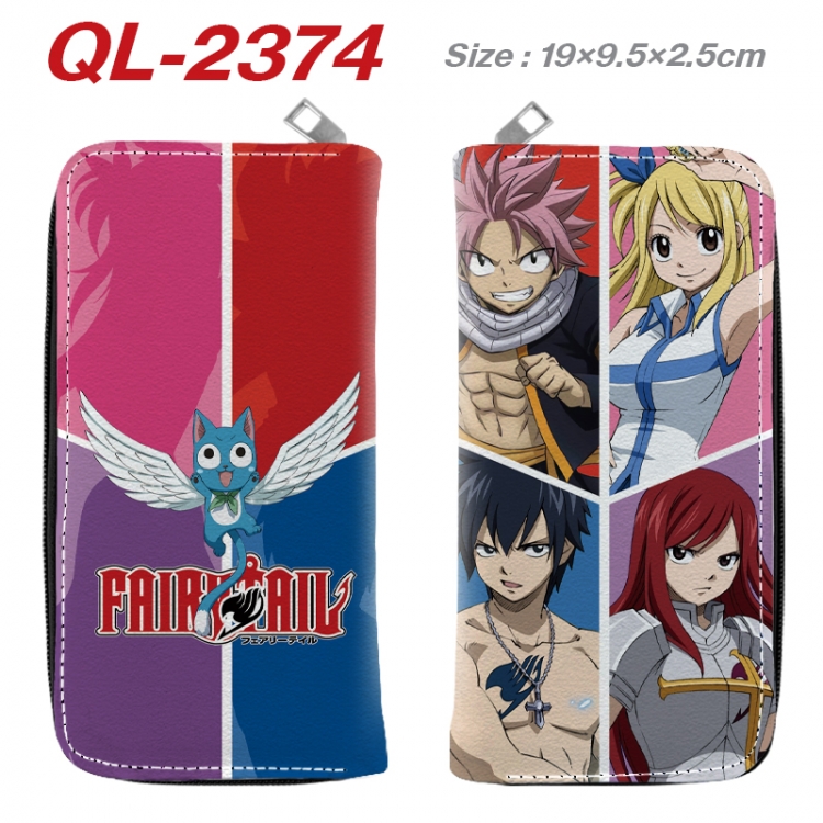 Fairy tail Anime peripheral PU leather full-color long zippered wallet 19.5x9.5x2.5cm