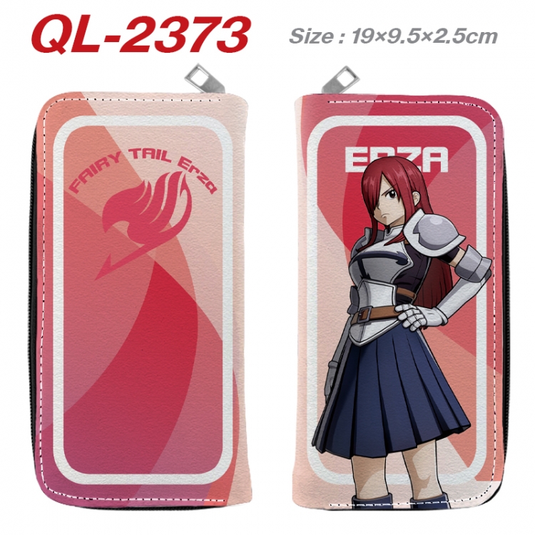 Fairy tail Anime peripheral PU leather full-color long zippered wallet 19.5x9.5x2.5cm