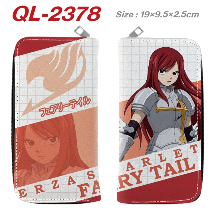 Fairy tail Anime peripheral PU leather full-color long zippered wallet 19.5x9.5x2.5cm