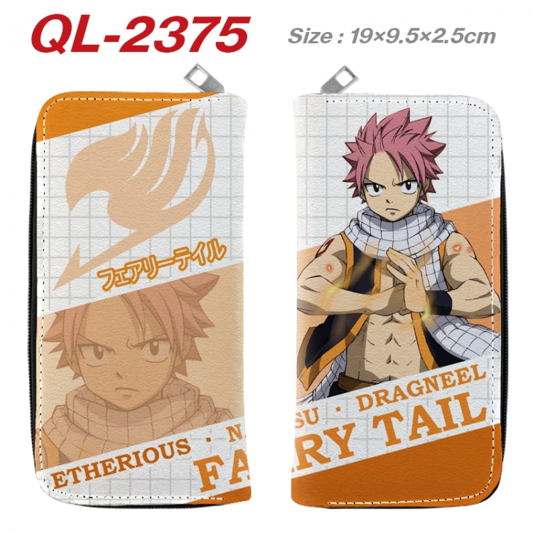 Fairy tail Anime peripheral PU leather full-color long zippered wallet 19.5x9.5x2.5cm