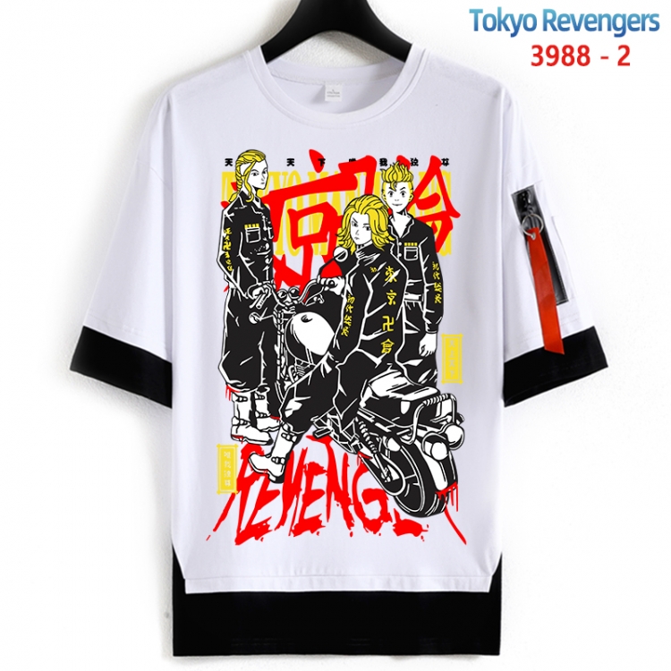Tokyo Revengers Cotton Crew Neck Fake Two-Piece Short Sleeve T-Shirt from S to 4XL