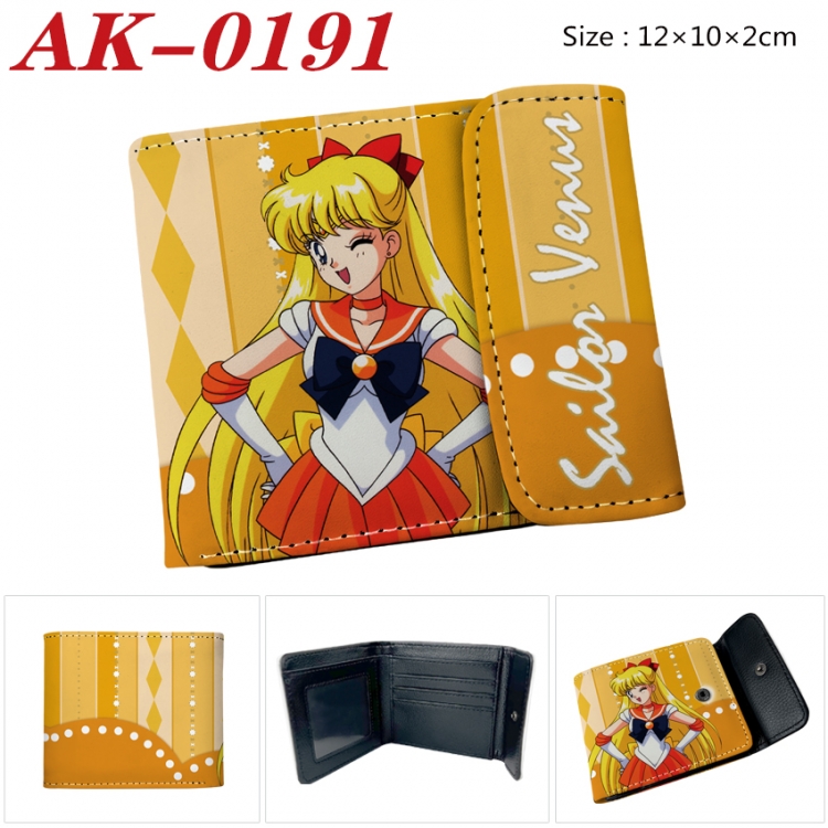 sailormoon Anime PU leather full color buckle 20% off wallet 12X10X2CM