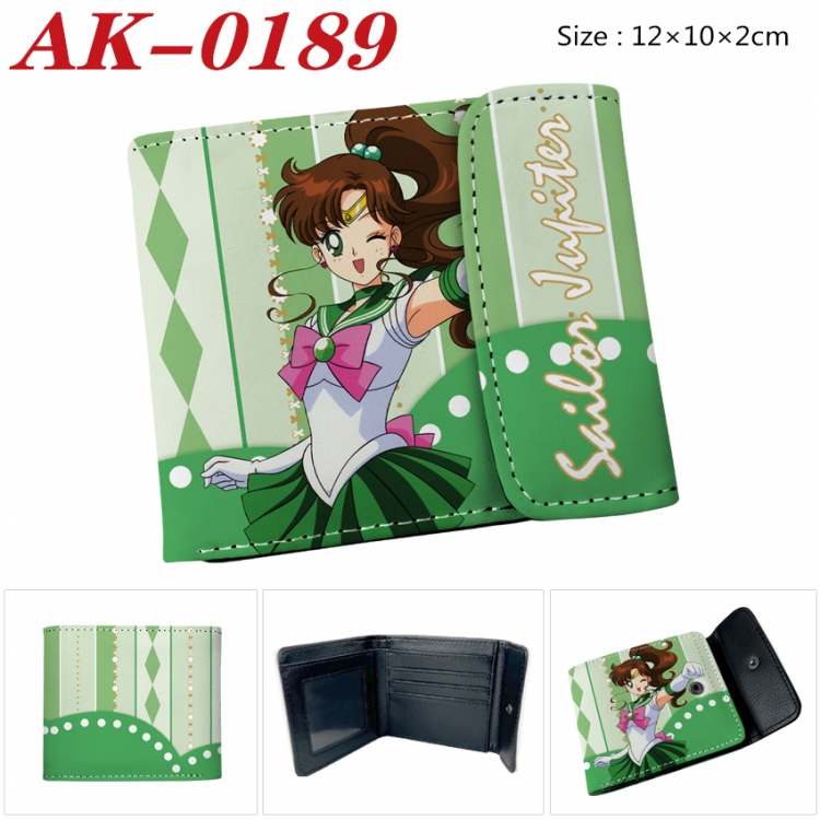 sailormoon Anime PU leather full color buckle 20% off wallet 12X10X2CM