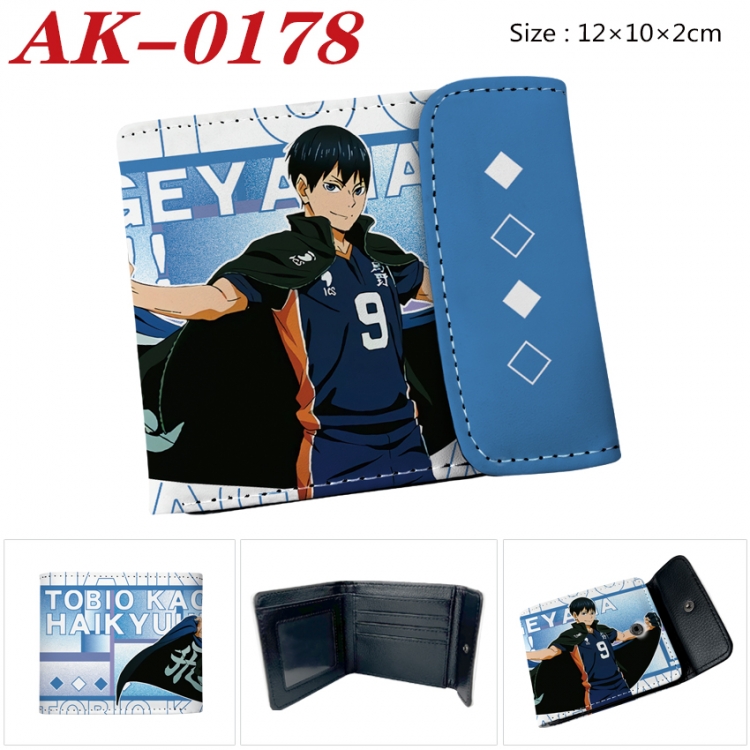 Haikyuu!! Anime PU leather full color buckle 20% off wallet 12X10X2CM