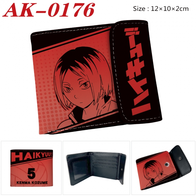 Haikyuu!! Anime PU leather full color buckle 20% off wallet 12X10X2CM