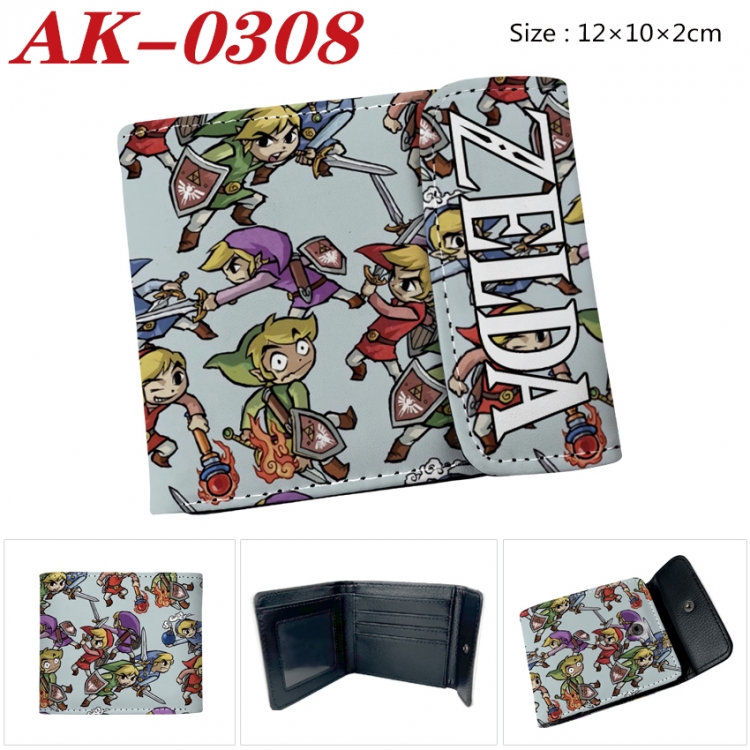 The Legend of Zelda Anime PU leather full color buckle 20% off wallet 12X10X2CM