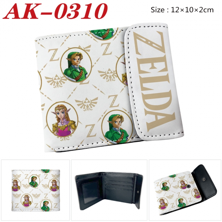 The Legend of Zelda Anime PU leather full color buckle 20% off wallet 12X10X2CM