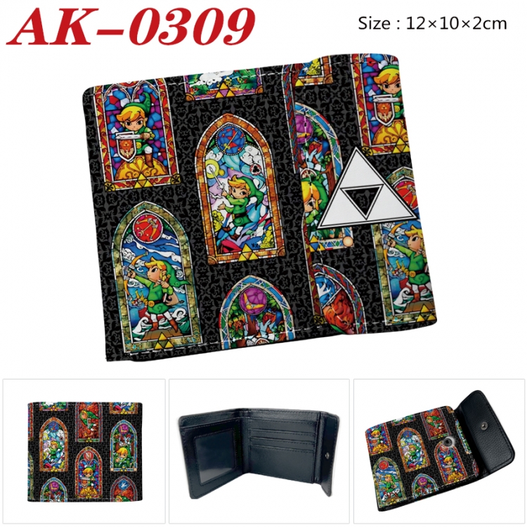 The Legend of Zelda Anime PU leather full color buckle 20% off wallet 12X10X2CM