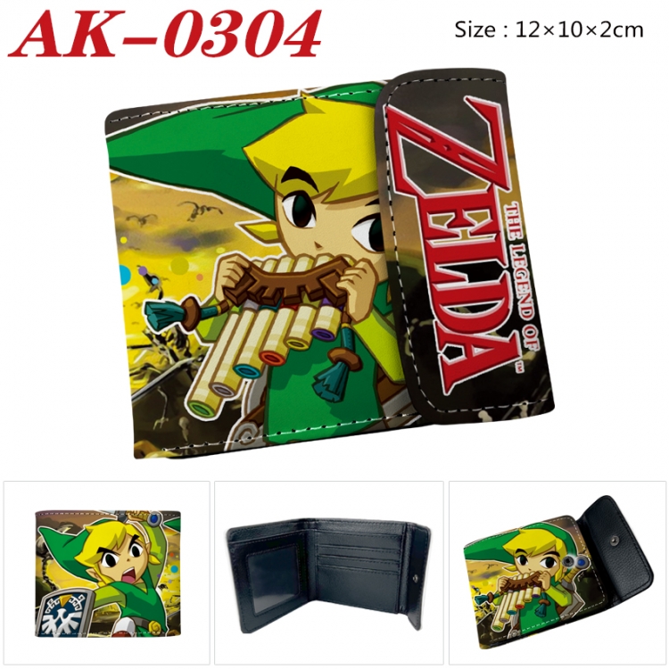 The Legend of Zelda Anime PU leather full color buckle 20% off wallet 12X10X2CM