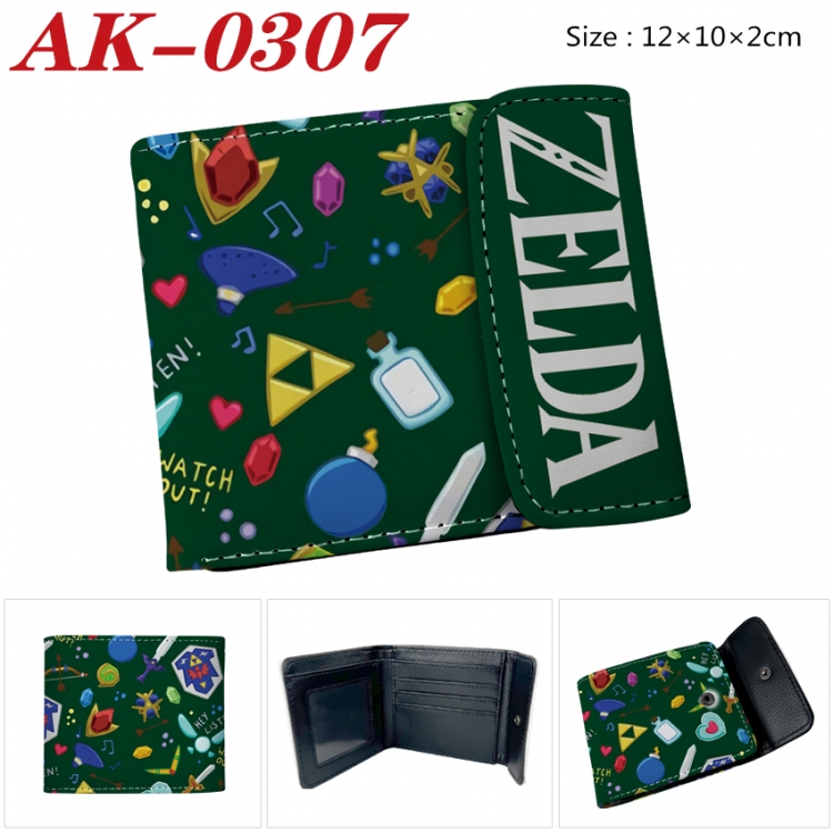 The Legend of Zelda Anime PU leather full color buckle 20% off wallet 12X10X2CM