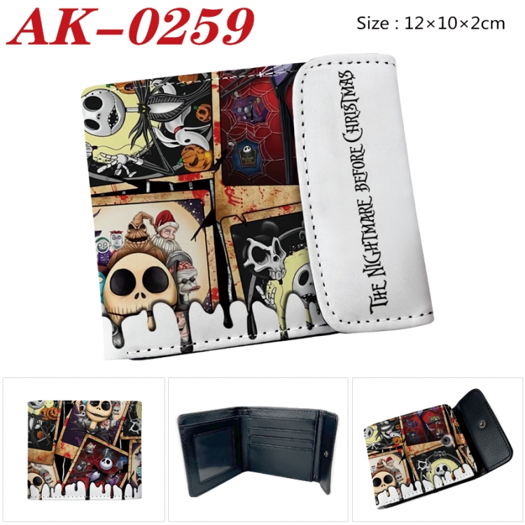 The Nightmare Before Christmas Anime PU leather full color buckle 20% off wallet 12X10X2CM