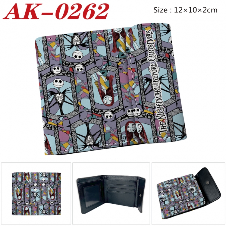 The Nightmare Before Christmas Anime PU leather full color buckle 20% off wallet 12X10X2CM