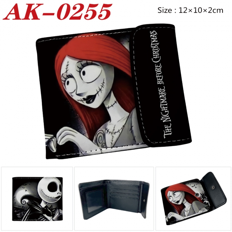 The Nightmare Before Christmas Anime PU leather full color buckle 20% off wallet 12X10X2CM