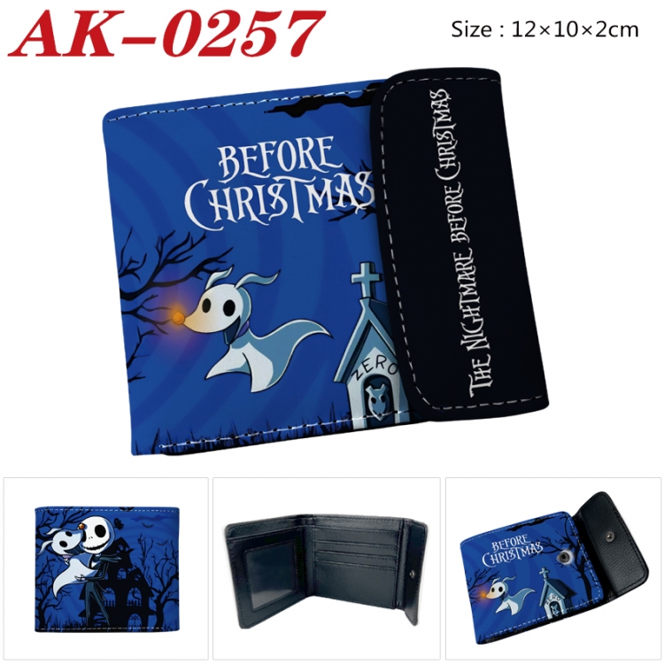 The Nightmare Before Christmas Anime PU leather full color buckle 20% off wallet 12X10X2CM