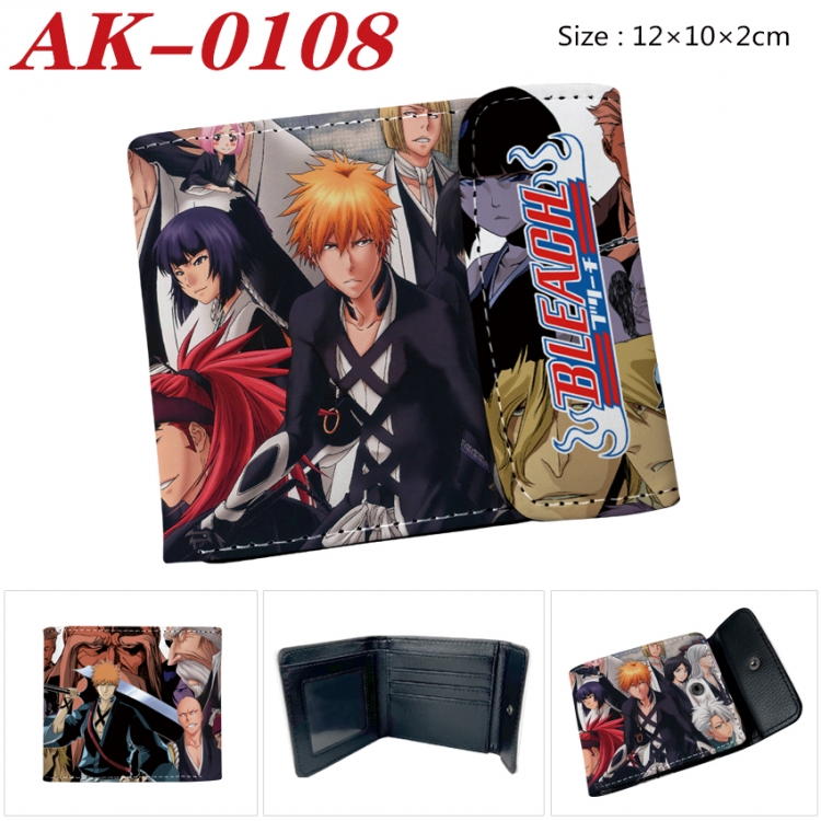 Bleach Anime PU leather full color buckle 20% off wallet 12X10X2CM