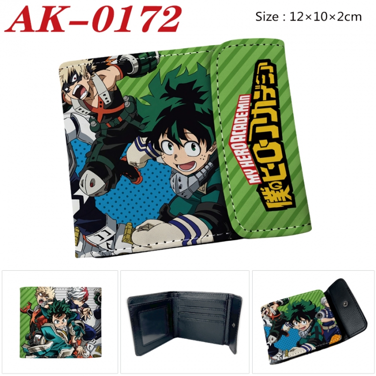 My Hero Academia Anime PU leather full color buckle 20% off wallet 12X10X2CM