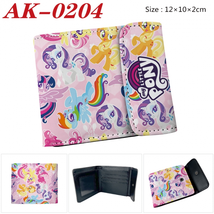 My Little Pony Anime PU leather full color buckle 20% off wallet 12X10X2CM